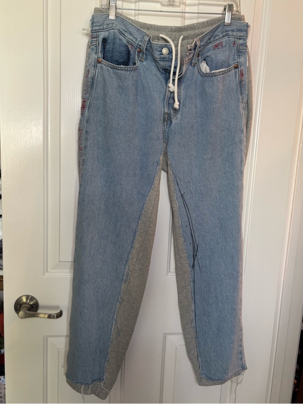Levi's Light Blue 1/2 Denim 1/2 Jogger-Style Women's Jeans size M